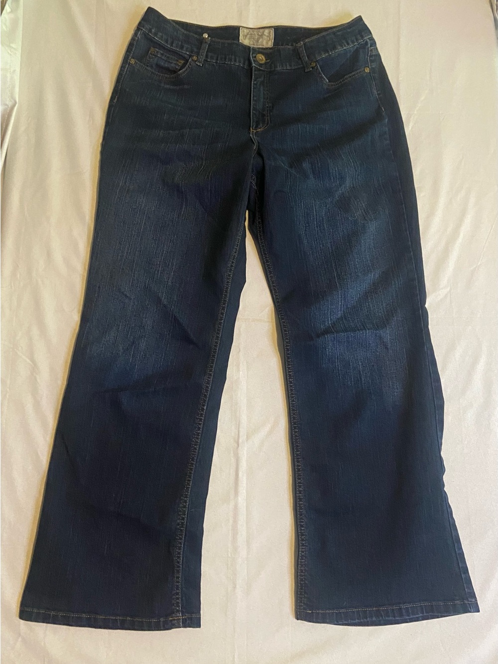 Women’s Dark Blue Denim Jeans - Casual Bootcut Ruff Hewn Classic Boot cut 16